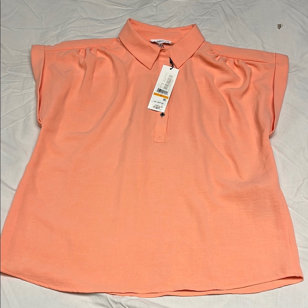 Calvin Klein Orange Boxy Button Down Shirt